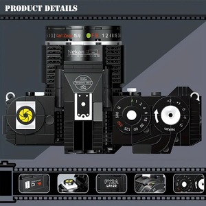 Kit di Blocchi da Costruzione Fotocamera Digitale Retrò per Bambini e Adulti con Design Modello Giocattolo Educativo STEM per Costruzione Creativa 627 Pezzi - Product Image 4