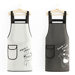 Transparent Polyester Waterproof <b>Apron</b> Cute Bear Pattern <b>Kitchen</b> Baking Cooking Wear - Product Image 1