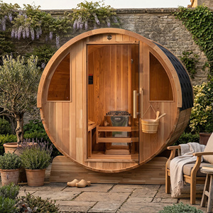 ห้องซาวน่ากลางแจ้งสำหรับ 2-4 คน ทำจากไม้ พร้อมหน้าต่างกระจกขนาดใหญ่ ใช้เครื่องทำความร้อนสแตนเลส Harvia - Product Image 2