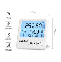 Componentes electrónicos para interiores montados en la pared Termómetro de habitación de bebé con pantalla de contador de temperatura y humedad Reloj despertador