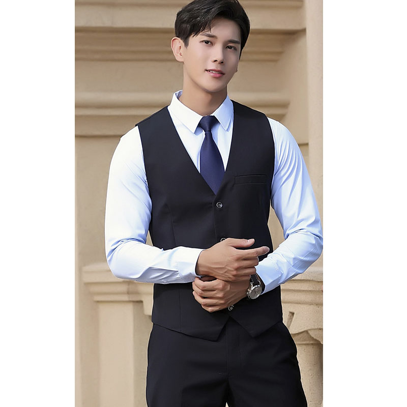 Camicia blu a maniche lunghe + gilet