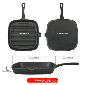 Poêle à griller carrée en fonte de 12 pouces antiadhésive pour la cuisson en extérieur - Product Image 2