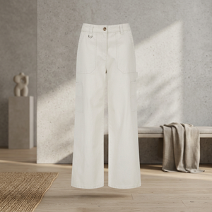 Pantalones Cargo para Mujer, Color Sólido, Cintura Media, Corte Holgado, Largos, Material de Lona, Transpirables, Ecológicos, de Secado Rápido, para Verano - Product Image 2