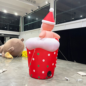 Santa Claus Inflable Navideño Impermeable de Oxford con Bastón de Caramelo, Santa Claus Inflable Resistente para Decoraciones Navideñas - Product Image 4
