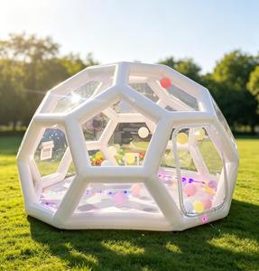 Château gonflable en forme de ballon de football, tente à bulles gonflable en PVC à prix réduit avec panneaux transparents - Product Image 1