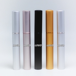 Custom Silver Gold Aluminum Eyeliner Tubes Container Packaging 5ML <b>Empty</b> Eyelash Growth Liquid Serum Tube With Brush - Product Image 1