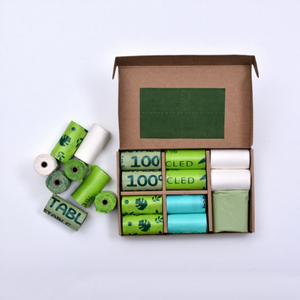 Sacs à déjections canines compostables à 100 % en amidon de maïs, personnalisables avec logo d'usine, anti-fuite, rouleaux jetables pour déchets d'animaux - Product Image 1