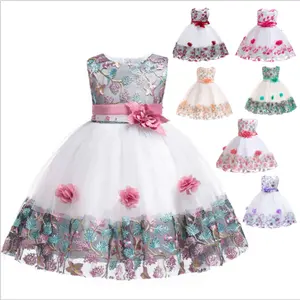 HYD59 Baby Girl Flower paillettes Dress Party Princess Dress bambini baby girl dresses