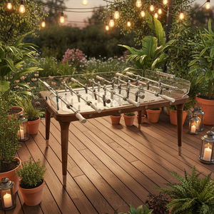 Table de football de luxe haut de gamme en verre pour intérieur, table de <span class=keywords><strong>baby</strong></span>-<span class=keywords><strong>foot</strong></span> en bois massif avec plateau en verre trempé cristallin - Product Image 1