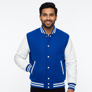 high quality Wool <b>Varsity</b> Letterman <b>Jacket</b> with Leather Sleeves <b>varsity</b> <b>bomber</b> <b>jacket</b> wholesale <b>men</b> <b>varsity</b> <b>jacket</b> - Product Image 1