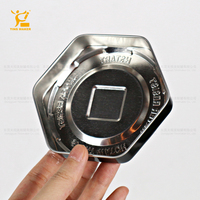 Tin smaker Großhandel Hexagon Uhr Leere Blechdose Oem & Odm Luxus Custom ized Logo Gedruckte Weißblech Uhr Blechdose Geschenk verpackung
