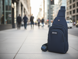 Borsa da petto da uomo in nylon con tre cerniere a strappo, casual, per uso quotidiano, per tutte le stagioni - Product Image 2