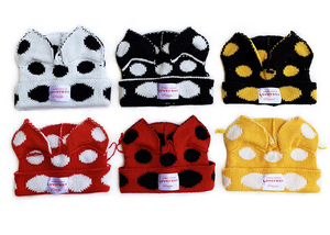 Bonnet tricoté à pois colorés avec oreilles de <span class=keywords><strong>chat</strong></span>, en acrylique doux et extensible, chaud et mignon, pour le quotidien et le style urbain – Fabricant de bonnets - Product Image 3