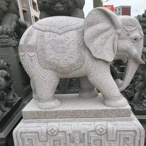 تمثال فيل من الرخام الأبيض الطبيعي مصقول يدويًا بسطح ناعم ذو مغزى ميمون لردهات الفنادق والعقارات - Product Image 6
