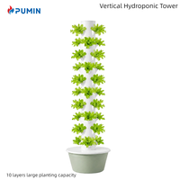 Tour hydroponique à haut rendement à 10 niveaux et 40 trous - Système de culture aéroponique vertical d'intérieur avec pompe et réservoir d'eau de 30L