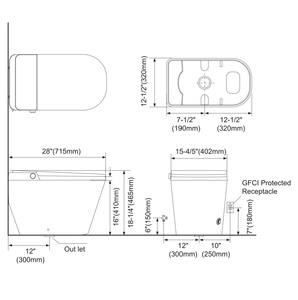 Luxury Good Quality Intelligent <b>Floor</b> Mounted Ceramic Automatic Smart Toilet With Heated Seat & Air-Drying CE Certified Y-K6B Au - Product Image 6