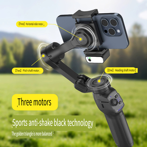 Estabilizador de teléfono inteligente plegable de rotación en todas las direcciones para transmisión en vivo al aire libre AI Auto Face Tracking Gimbal con soporte de trípode - Product Image 2