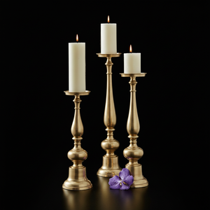 Pure Source India Brass <b>Pillar</b> <b>Candle</b> Stand - Product Image 1