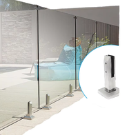 Poteau de balustrade en verre sans cadre en acier inoxydable pour extérieur et intérieur, avec pince de fixation, design contemporain pour usage hôtelier