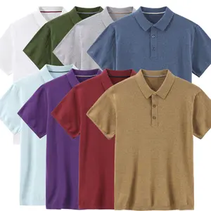 Düşük fiyat özel pamuk Polo gömlekler özel Logo ile örme rahat T shirt erkekler için