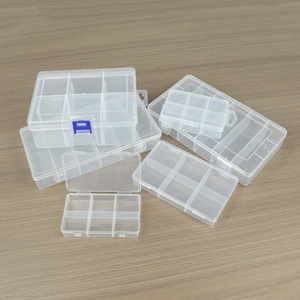 Transparent Plastic Storage <b>Box</b> With Compartments Rectangle Desktop Organizer For Jewelry Tools Hardware Parts Screw Sample 6 - Product Image 1