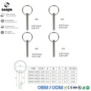 Pasador de Bloqueo Rápido de Acero Inoxidable 316 de Grado Marino para Accesorios de Herrajes de Bisagra de Cubierta de Toldo Bimini de Autocaravana - Product Image 4