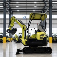 Mini-excavatrice de 1,5 tonne abordable avec livraison gratuite, canopy, moteur diesel Kubota, CE EPA EURO5, excavatrice sur chenilles pour la ferme et la maison