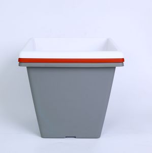 Pot de fleurs carré moderne en plastique PP, grande capacité, bac à plantes pour balcon, patio, aménagement extérieur, grande taille - Product Image 1