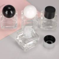 Flacon carré en verre transparent de 10 ml pour mini-parfum d'aromathérapie et huile essentielle avec bouchon à bille réducteur