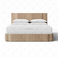Sageliving Modernes Hochwertiges Eichenholzbett Soft-Panel-Bettset mit 2 Nachttischen Kingsize Wohnmöbel