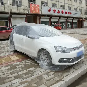 Cubierta de coche desechable de plástico transparente impermeable a prueba de polvo al aire libre de salida de fábrica para coche