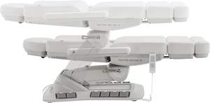 Desain baru putih kontrol kaki Salon pijat meja tidur 3 motor listrik Relcining putar Salon bulu mata tempat tidur kosmetik dengan lampu - Product Image 3