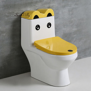 Inodoro de Cerámica para Niños Pequeños, Inodoro de Dibujos Animados con Forma de Patito Amarillo, Inodoro de Cerámica de Una Pieza - Product Image 1