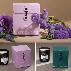 Confezione regalo con fondo chiuso automatico della scatola della candela della scatola della tazza di carta del cartone di stampa personalizzata di moda di lusso per i cosmetici