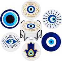 Sous-verre en céramique personnalisable avec logo 3D en relief, matériau en liège classique, finition pailletée, durable, tapis de table par sublimation