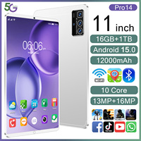 Tablet Pro 14 de 11 Pulgadas con Llamadas MTK, 16GB+1TB, 108MP, 8000mAh, 5G, Wi-Fi, Doble SIM+TF, Enlace de Voz, Puede Llamar, Multilingüe, Oficial