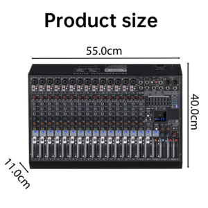Mezclador de Audio Profesional DX-16 de 16 Canales con 14 Entradas XLR, Consola de 2 <span class=keywords><strong>Buses</strong></span> de Grupo para Conciertos - Product Image 2