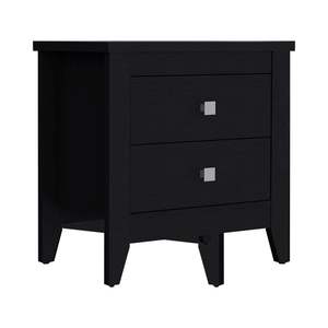 DB Oasis Nightstand by DEPOT 2017 Superior Top Negro con Cuatro Patas Dos Cajones Estilo Moderno de Lujo para Dormitorio o Apartamento - Product Image 4