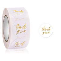 CMJN couleur personnalisable étiquette de remerciement étanche cadeau paquet autocollant auto-adhésif forme ronde papier matériel