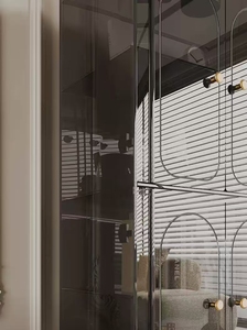 Smoky Grey Acrylic Tall Bathroom Storage Cabinet 4 Arched <strong>Door</strong> Display Cabinet for Towels Cosmetics Home Hotel Use - Product Image 4