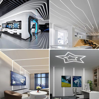 Profilé en aluminium pour plafond en plâtre avec bande LED et éclairage néon en silicone, personnalisable pour murs et plafonds de maison
