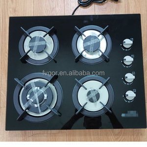 <span class=keywords><strong>Cuisinière</strong></span> à gaz en verre de couleur blanche 4 brûleurs en verre plaque de cuisson à gaz intégrée - Product Image 4