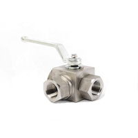 Vanne à boisseau sphérique manuelle en acier au carbone, série KHB, à deux positions et trois voies, à commande hydraulique haute pression pour l'huile, OEM