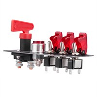 Tombol Start Mesin Otomatis 5 in 1 Serat Karbon 12V LED Racing Saklar Pengapian Mobil On-off Panel Saklar Toggle
