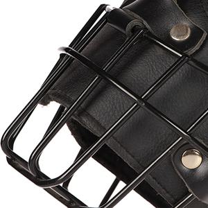 <span class=keywords><strong>Bozal</strong></span> de Cuero Personalizado para Perro, Color Negro, con Cubierta de Acero, Disuasorio, Anti-Mordidas, Táctico, para Entrenamiento, para Pastor Alemán y Rottweiler - Product Image 3