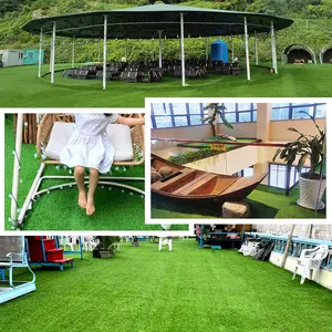 Pabrik disesuaikan karpet hijau buatan rumput tikar lantai taman lanskap rumput dek