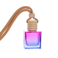 Diffuseur d'huiles essentielles parfumées 10 ml, carré plat, coloré, aromathérapie, désodorisant, flacon de parfum pour voiture en verre suspendu