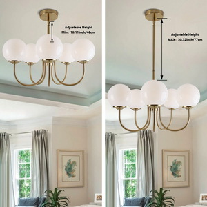 Nordic Modern Glass Ball Pendant <b>Light</b>: Luxe-Casual, Minimalist Design for Dining Rooms, Bedside Tables, Living Rooms, and Cafés - Product Image 2