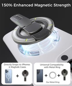 Nouvel Arrivage Support de Téléphone 3-en-1 Anneau Magnétique avec Aimants N52 Double Face Support Téléphone pour Coques iPhone 17 16 - Product Image 3