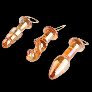 <span class=keywords><strong>Plug</strong></span> anal en verre doré avec anneau de traction, jouet de masturbation pour adultes, pour femmes et hommes - Product Image 6